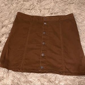 Brown button down skirt